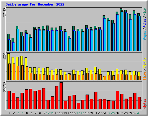 Daily usage for December 2022