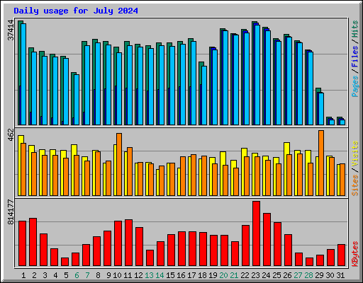 Daily usage for July 2024