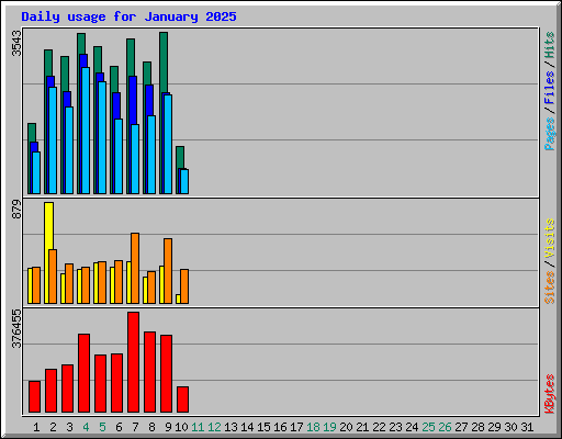 Daily usage for January 2025