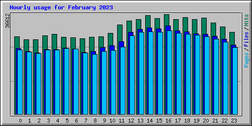 Hourly usage for February 2023