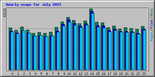 Hourly usage for July 2023